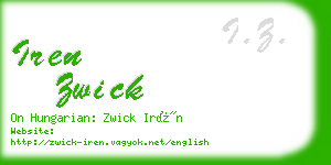 iren zwick business card